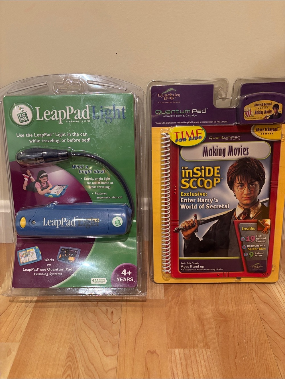 New clip on leap pad light, quantum pad inside scoop, Harry Potter